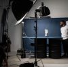 A man working in a photography studio