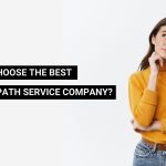 Thoughtful woman in a yellow shirt, looking up, with text "HOW TO CHOOSE THE BEST CLIPPING PATH SERVICE COMPANY?"