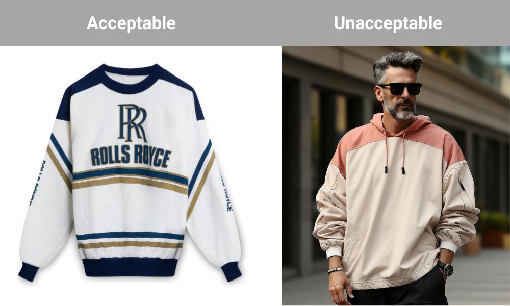 A split image illustrating "Acceptable" and "Unacceptable" Amazon image requirements