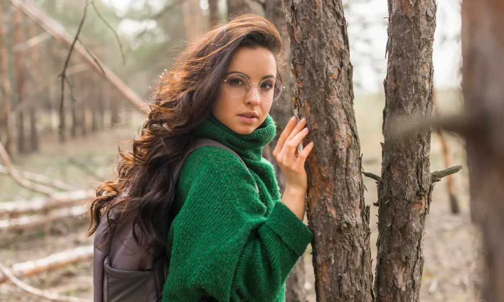 Senior portrait photography in forest