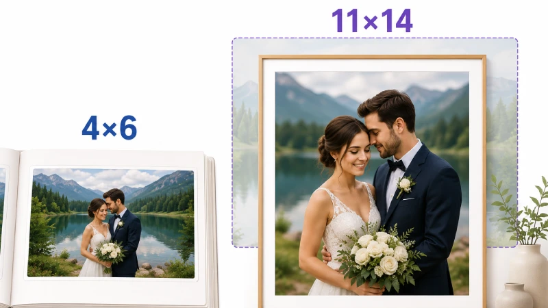 4×6 vs 11×14 photo print size comparison