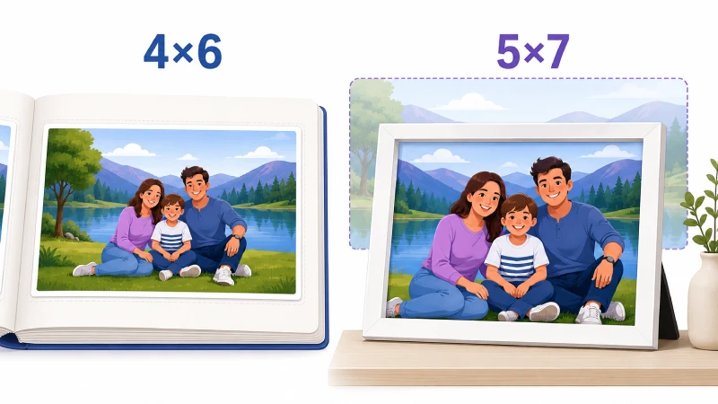 4×6 vs 5×7 photo print size comparison