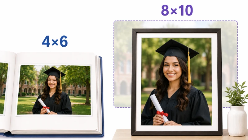 4×6 vs 8×10 photo print size comparison