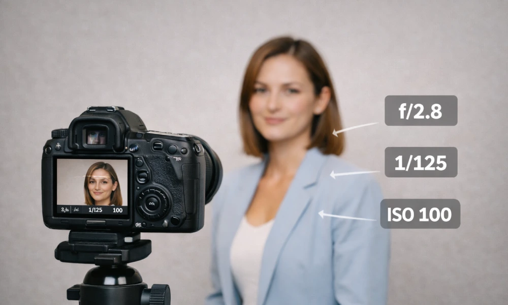Camera setting with live view display
